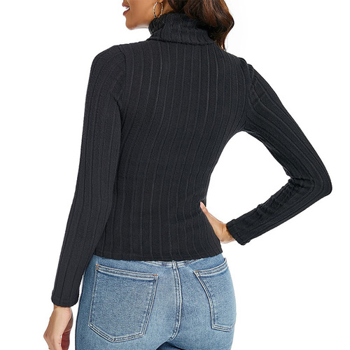 Amazon Women's Fitted Long-Sleeve T-shirt for Autumn/Winter, European and American Style, New Fitted T-shirt for Women, Cross-border Trade