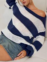 S 63084 Loose Color Block Sweater ײɫ����ë�� �羳����