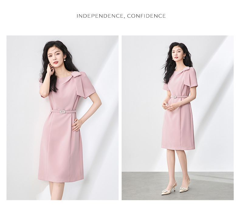 Váy liền dáng ôm body nữ phong cách sang trọng trang trí nơ — Màu đen chi tiết 8