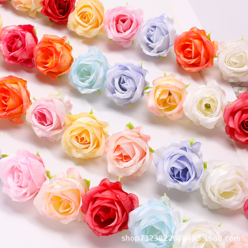 Small rose combination artificial flowers, multi-color mixed fake roses, wedding hall background flower arrangement decorative flowers Small rose combination artificial flowers, multi-color mixed fake roses, wedding hall background flower arrangement decorative flowers