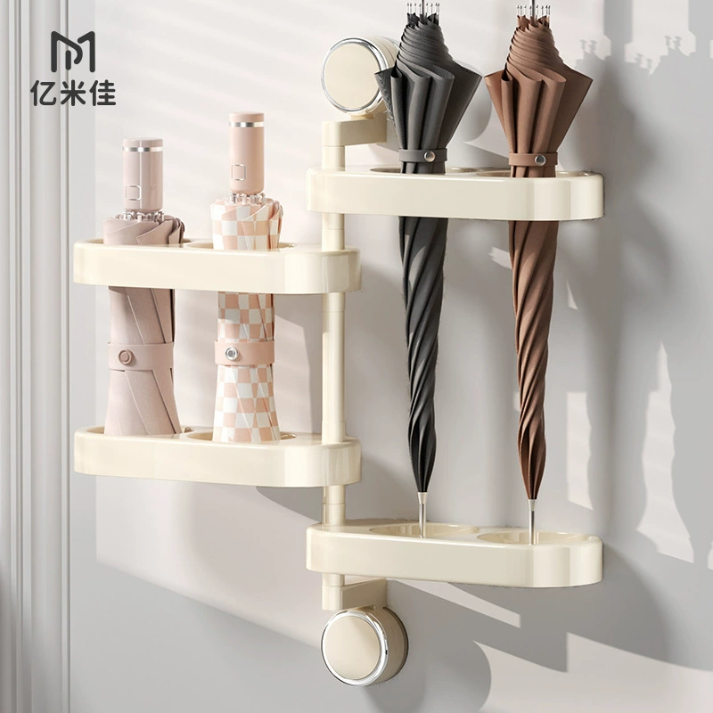 Настенная вращающаяся подставка для зонтов на присосках для дома, без сверления, для прихожей.