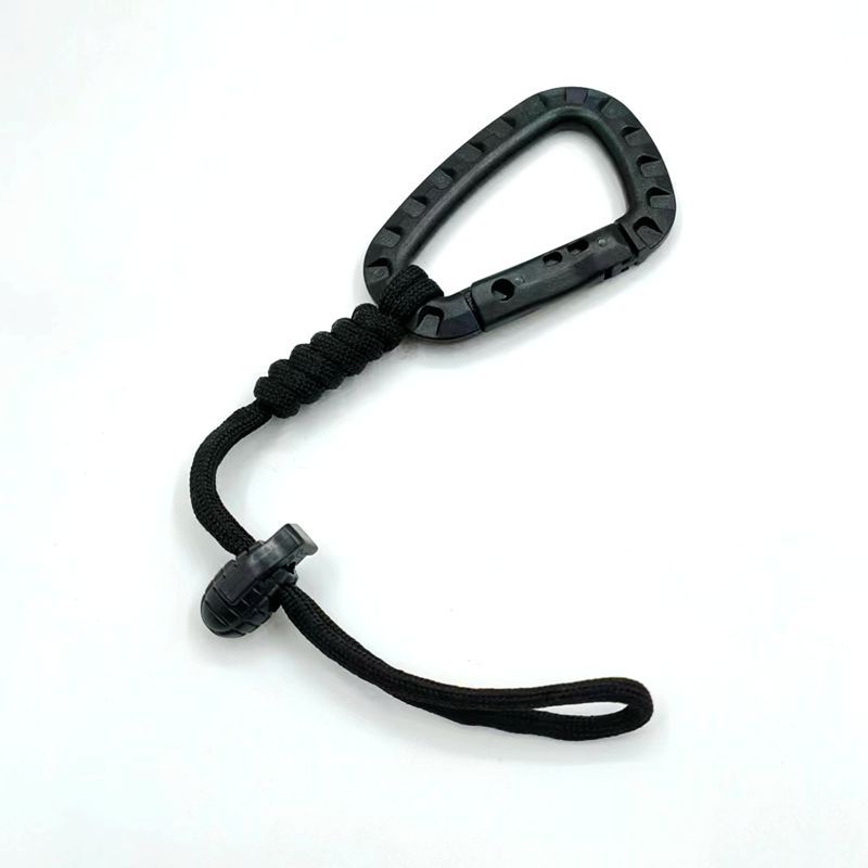 Cuerda de paraguas tejida llavero gancho mosquetón al aire libre cuerda anti-perdida DIY cadena colgante montañismo mochila hebilla DEC gancho