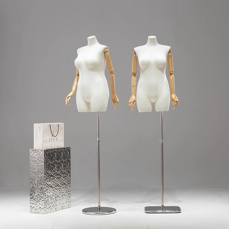 Maniquí Femenino de Talla Grande de Busto de Madera para Escaparate