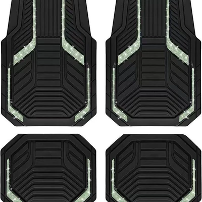 Avtomobil döşəmə paspasları — dirt-blocking mats, available for dropshipping - sequin-style-22-3344cmrear-row-two-piece-setcrystal-velvet