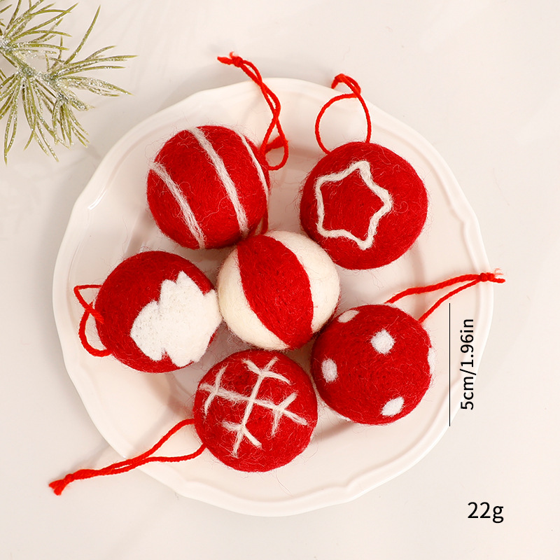 comercio exterior anillo de nieve fieltro de lana decoraciones de árbol de Navidad bolas de Navidad ramo de flores anillo de vid colgante de Navidad al por mayor