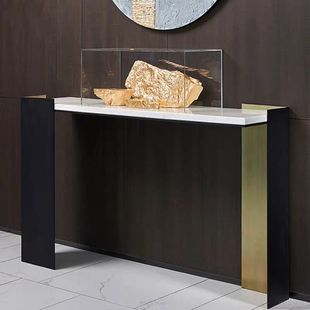 Italian Light Luxury Marble Ultra-Narrow Entrance Table, Hotel End Table, Small Apartment Villa Entrance Cabinet, Entrance Table