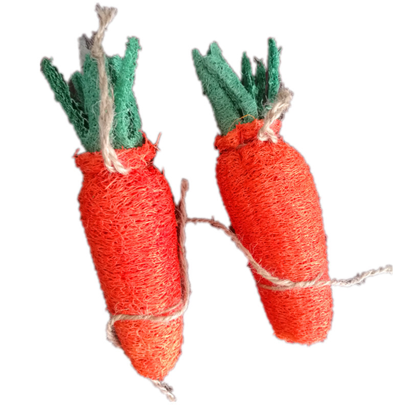 Radish, loofah, rope, bunny toy, guinea pig, hamster, dental grinding supplies, tooth cleaning gnawing cage supplies