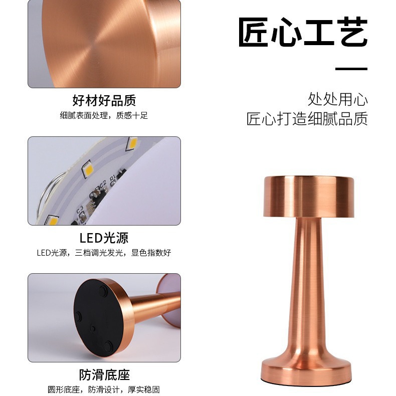 Transfronteriza metal al por mayor retro decoración led lámpara de escritorio nórdica in viento lámpara de dormitorio atmósfera lámpara de noche cabezal de cama
