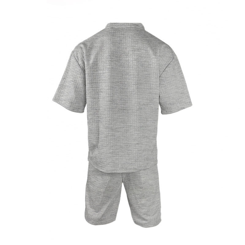 Monochrome Man- Casual Sports Set Summer Loose Ice Silk Short Sleeve T-Shirt Men's Shorts Two-Piece Trendy Quick-Dry_viptrois.com