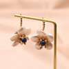 Advanced retro organic earrings from pearl handmade, high-quality style, flowered, European style, wholesale