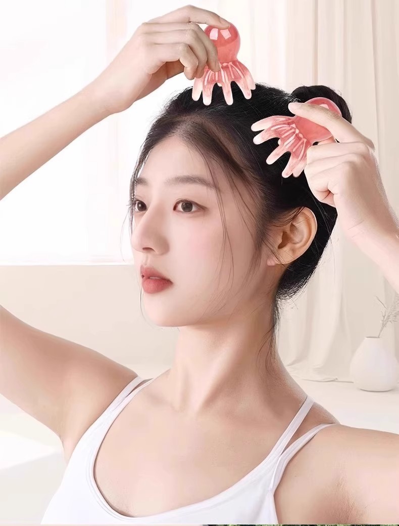 Octopus Head Massage Comb 8 Claw Scalp Meridian Brush Resin Guasha Comb for Scalp Care and Relaxation key features