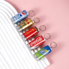 クリエイティブ伸縮ペン缶ボールペン模造飲料瓶キーホルダーミニコーラ雪碧ペンダントかわいい