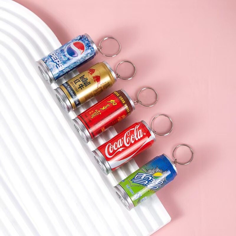 クリエイティブ伸縮ペン缶ボールペン模造飲料瓶キーホルダーミニコーラ雪碧ペンダントかわいい|undefined