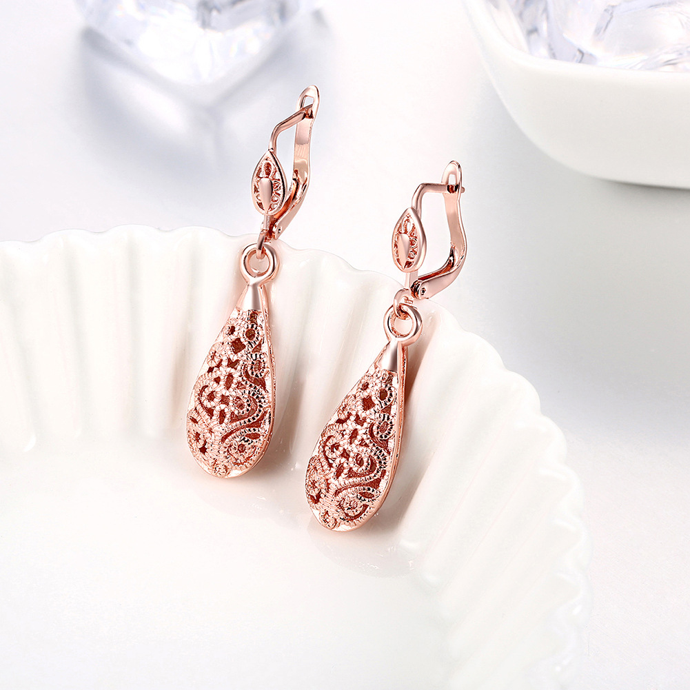 Simple Style Water Droplets Copper Plating Drop Earrings 1 Pair