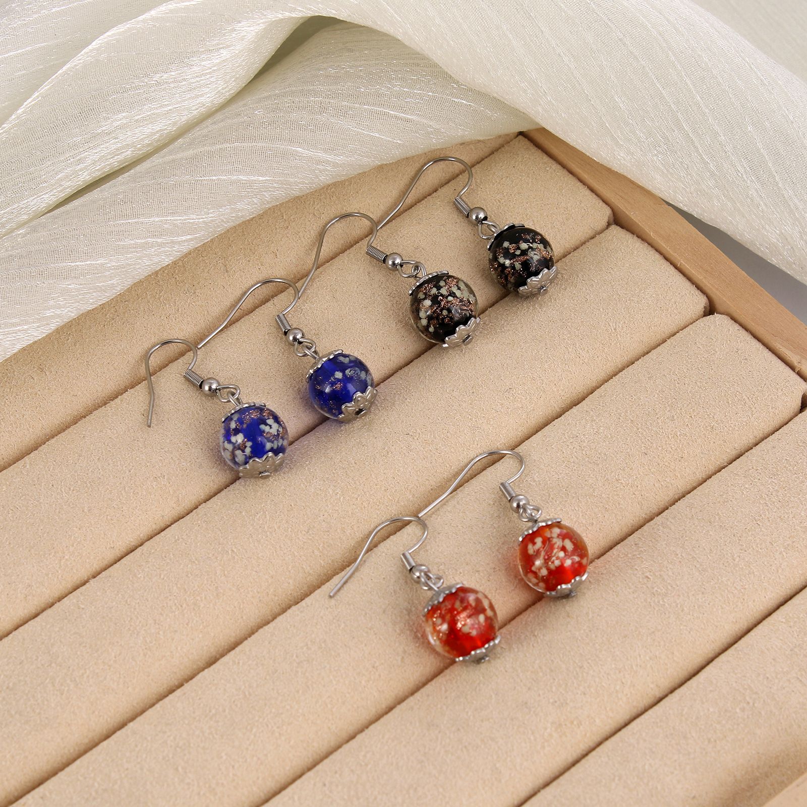 Simple Style Ditsy Floral Stainless Steel Plating Drop Earrings 1 Pair