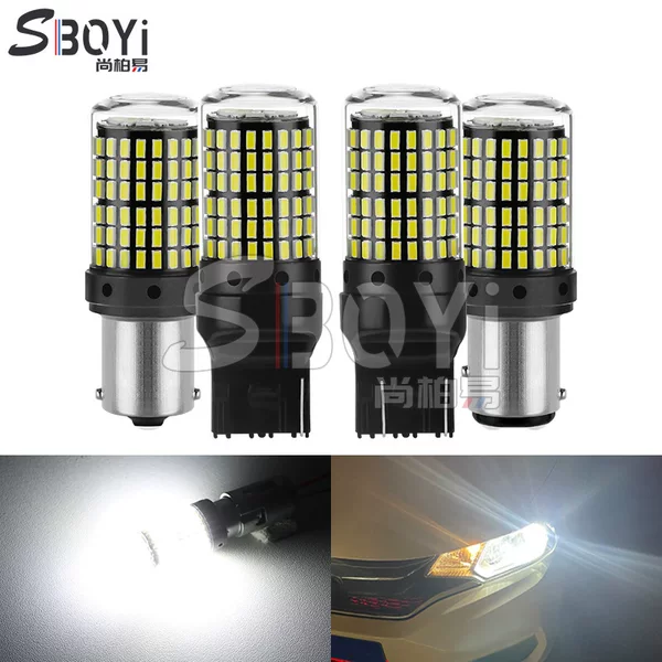 Car Led Turn Signal Brake Light 1156 144Smd 3014 High Brightness Reversing Light Decoding Constant Current Anti-Stroboscopic