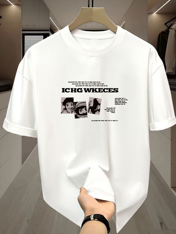 Camiseta de manga corta estilo Hong Kong para mujer, camiseta de manga corta estilo japonés 2026 para hombre y mujer, camiseta blanca versátil y moderna. image 5