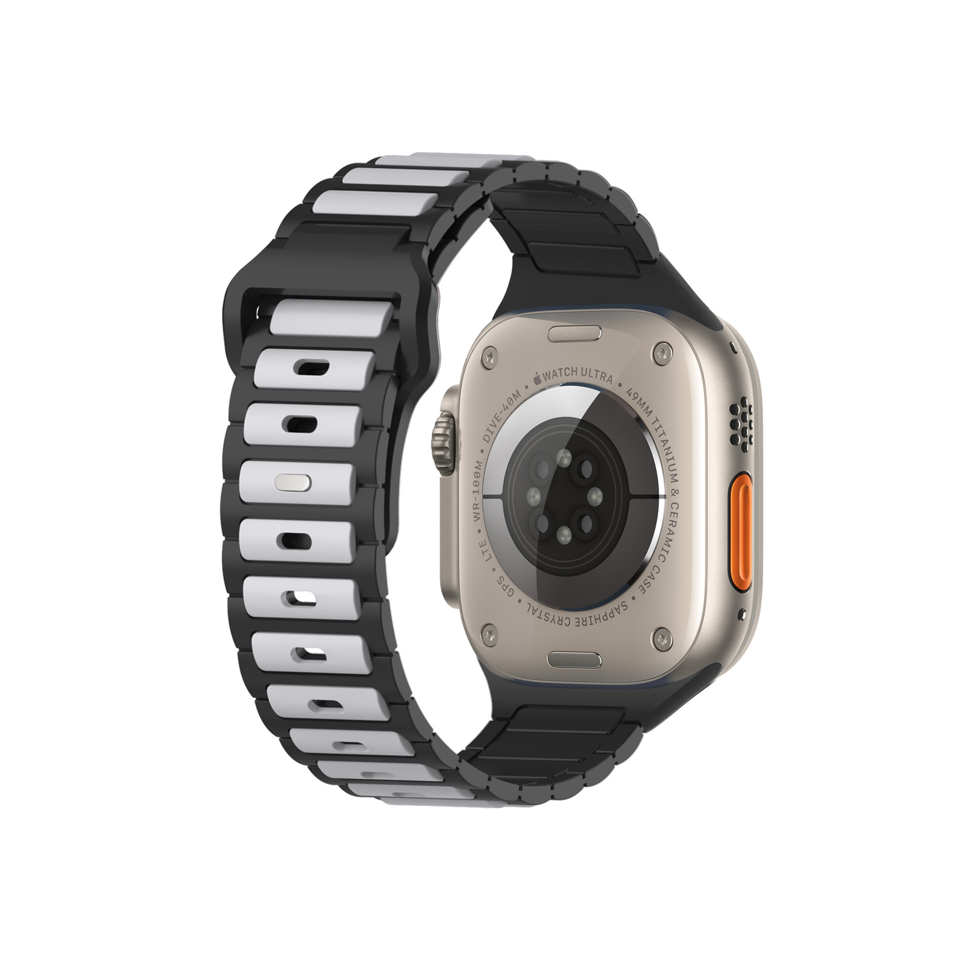 This is a three-bead dual-color silicone watch strap suitable for Apple Watch S10 Item Picture