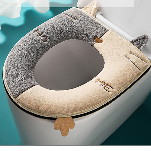 Warm toilet seat cushion household toilet seat washer suede toilet cover warm universal toilet seat