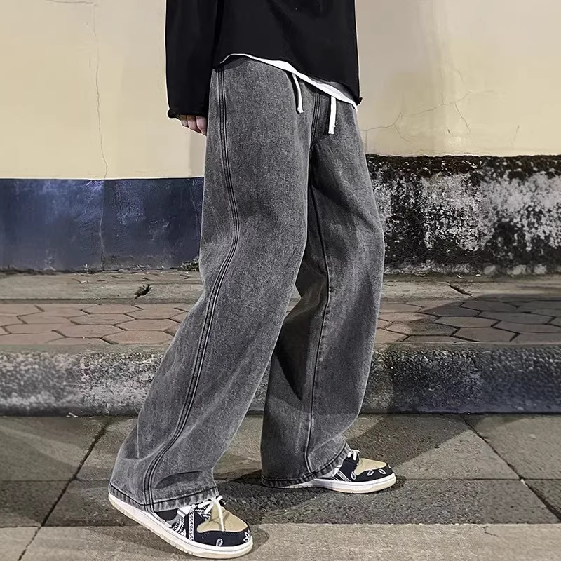 Men's Clothing Men's Retro Style Loose Straight Leg Casual Jeans Trendy Style Summer For Formal & Casual For Men_mkmklike.com
