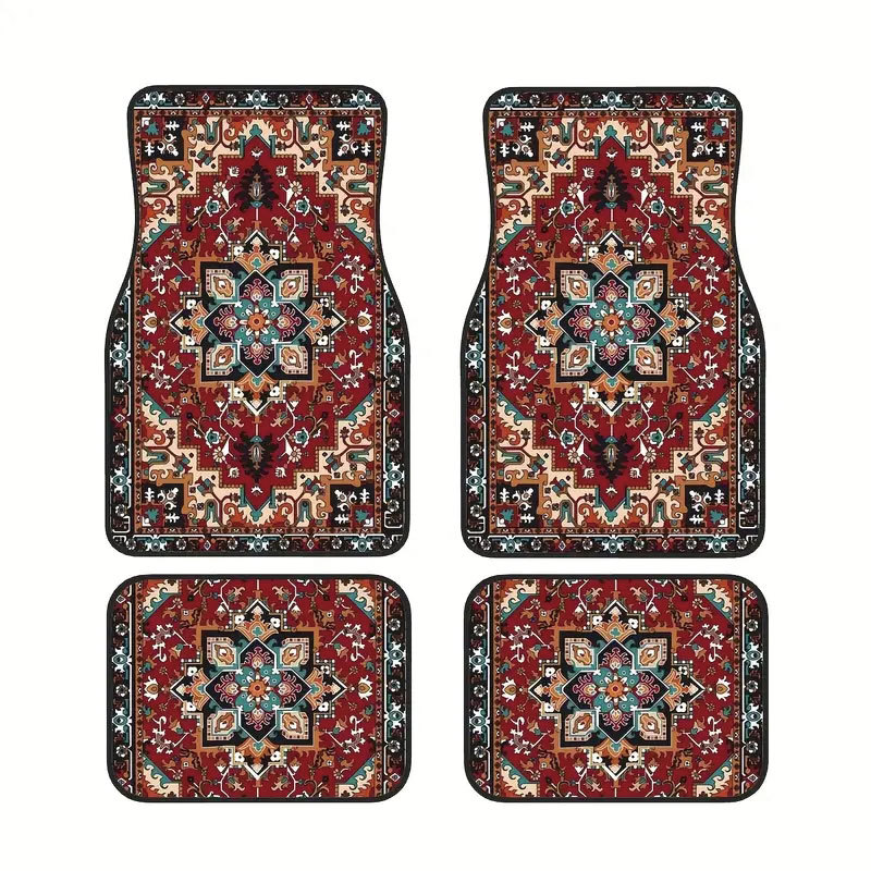 TEMU retro estilo nórdico alfombra de pie de coche alfombra de cuatro piezas tapete resistente a las manchas almohadilla de pie Amazon TEMU al por mayor