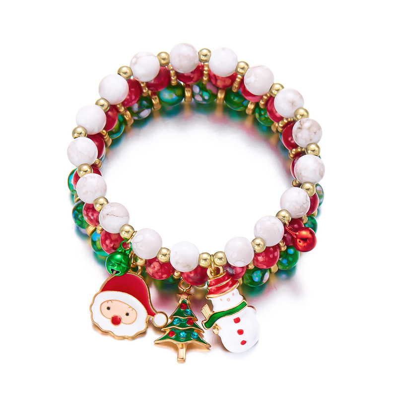 クロスボーダー新型クリスマス手串セットクリスマス鈴クリスマスツリー老人雪だるまビーズセットブレスレット|undefined