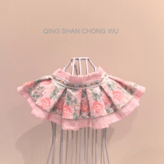 【Qingshan Pet】オリジナル春シリーズ よだれタオル ペット 猫 犬 ラグドール服 花柄スカーフ