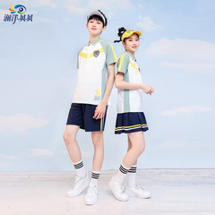 瀾洋貝貝高校の学生の制服のスーツのスポーツ春夏の季節の短いスカートの中学校の小学生のクラスの服のファッションは代行してきます。