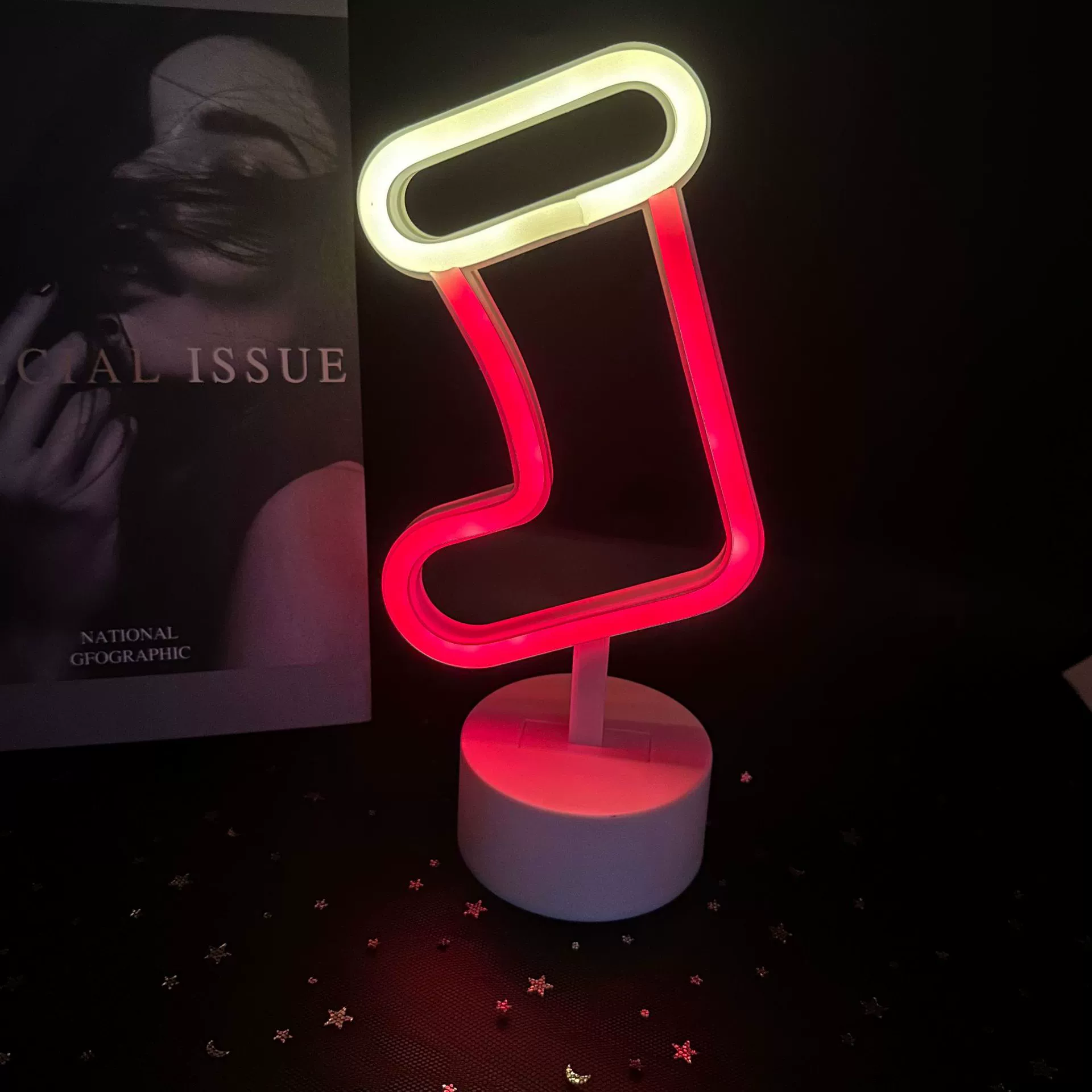 LED радужная креативная настольная лампа, оформление, ночник, декор, светильник
