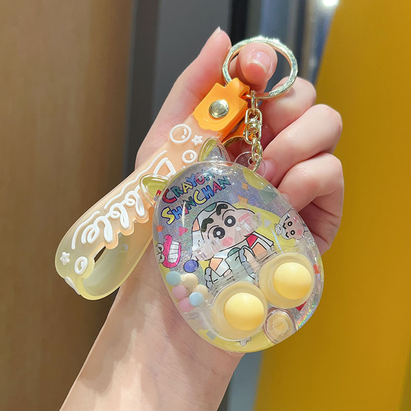 カピ水中シューティングゲーム機キーホルダークレヨンしんちゃんかわいい液体携帯ゲーム機ギフトペンダント|undefined