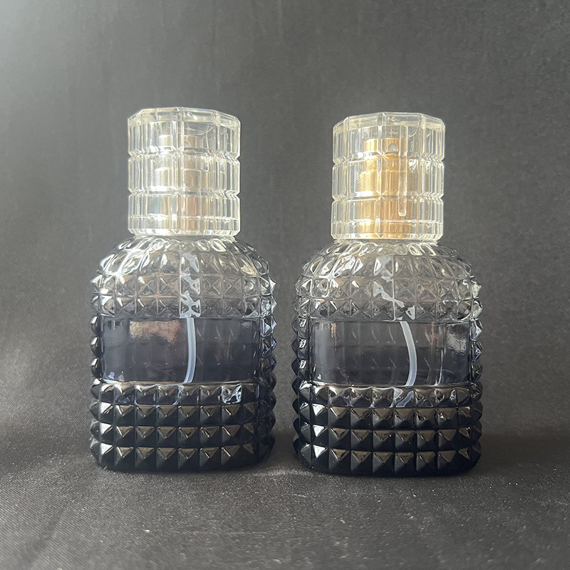 现货供应XB149-30ml渐变色菠萝款香水玻璃瓶分装瓶喷雾瓶按压空瓶