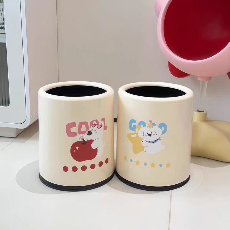 New Stylish and Cute Cartoon Dog Trash Can for Home Use, Creative Storage Bin for Bedroom, Living Room, and Bathroom