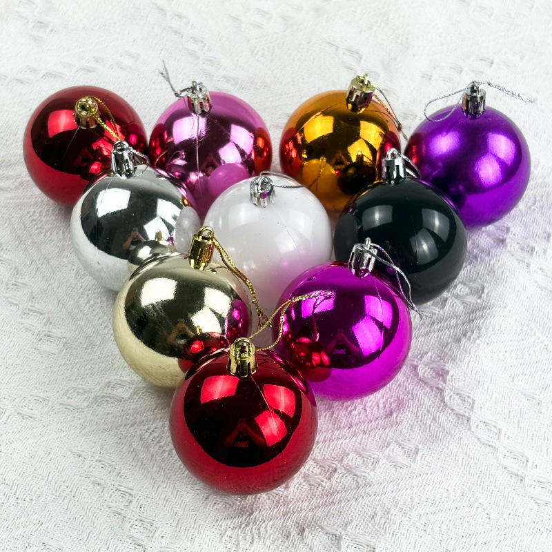 クリスマス装飾 4/6/8 センチメートルプラスチックカラー電気メッキクリスマスボールセットクリスマスツリーペンダントホリデーデコレーション|undefined