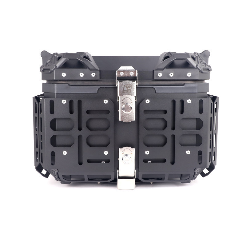 Motorcycle Modified Aluminum Alloy Quick-Release Tail Box 45L Dual Lock Waterproof Anti-Collision Universal Rear Tail Box Scooter Tail Box
