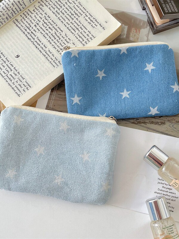 5674 Cowboy Star Print Coin Purse Travel Lipstick Cosmetic Bag Storage Bag Key Student Wallet