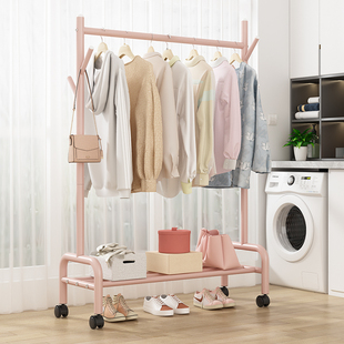 Ft Indoor Hanger Floor Bedroom Coat Rack Household Bedside Evening Clothes Balcony Single Rod Clothes Rack