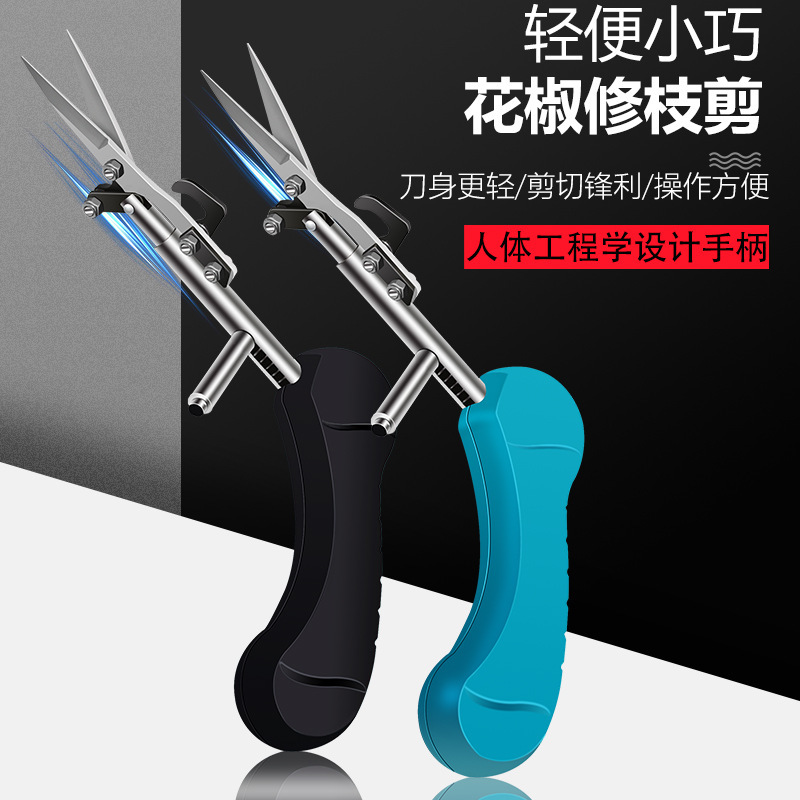 新款尖头采果剪采摘花椒枸杞花艺剪园艺工具剪枝修枝剪批发