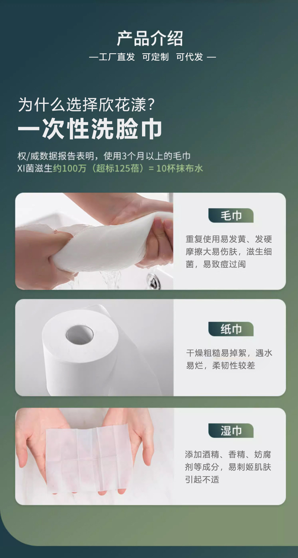 一次性洗脸巾绵柔挂抽式植物主义卸妆洁面巾干湿两用悬挂加厚批发详情4