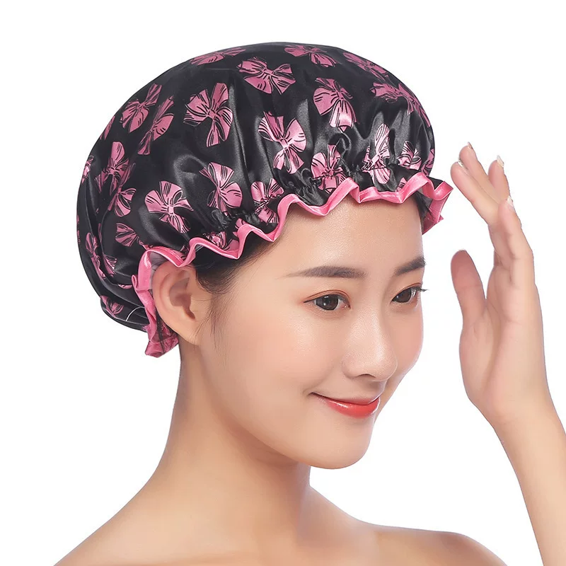 (Cross-border trading), zebra, double-layer waterproof elastic shower cap PVC