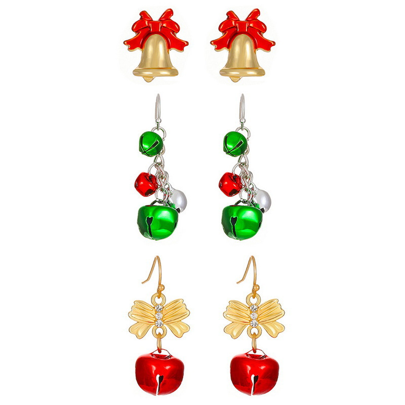 1 Set Christmas Simple Style Christmas Tree Santa Claus Christmas Socks Plating Alloy Drop Earrings Ear Studs display picture 6