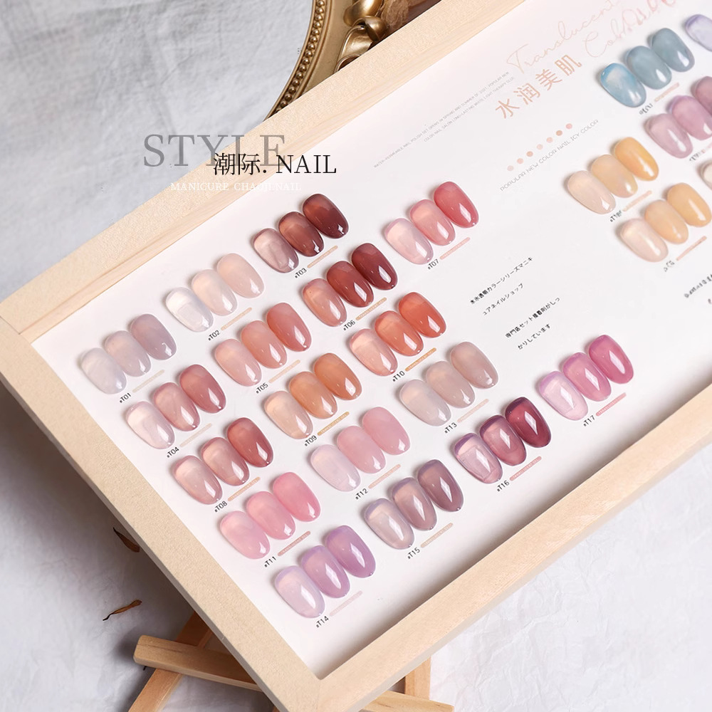 2021 nuevo hielo de verano transparente esmalte de uñas pegamento fototerapia jalea piel pegamento color transparente avanzado conjunto de salón de uñas blanco