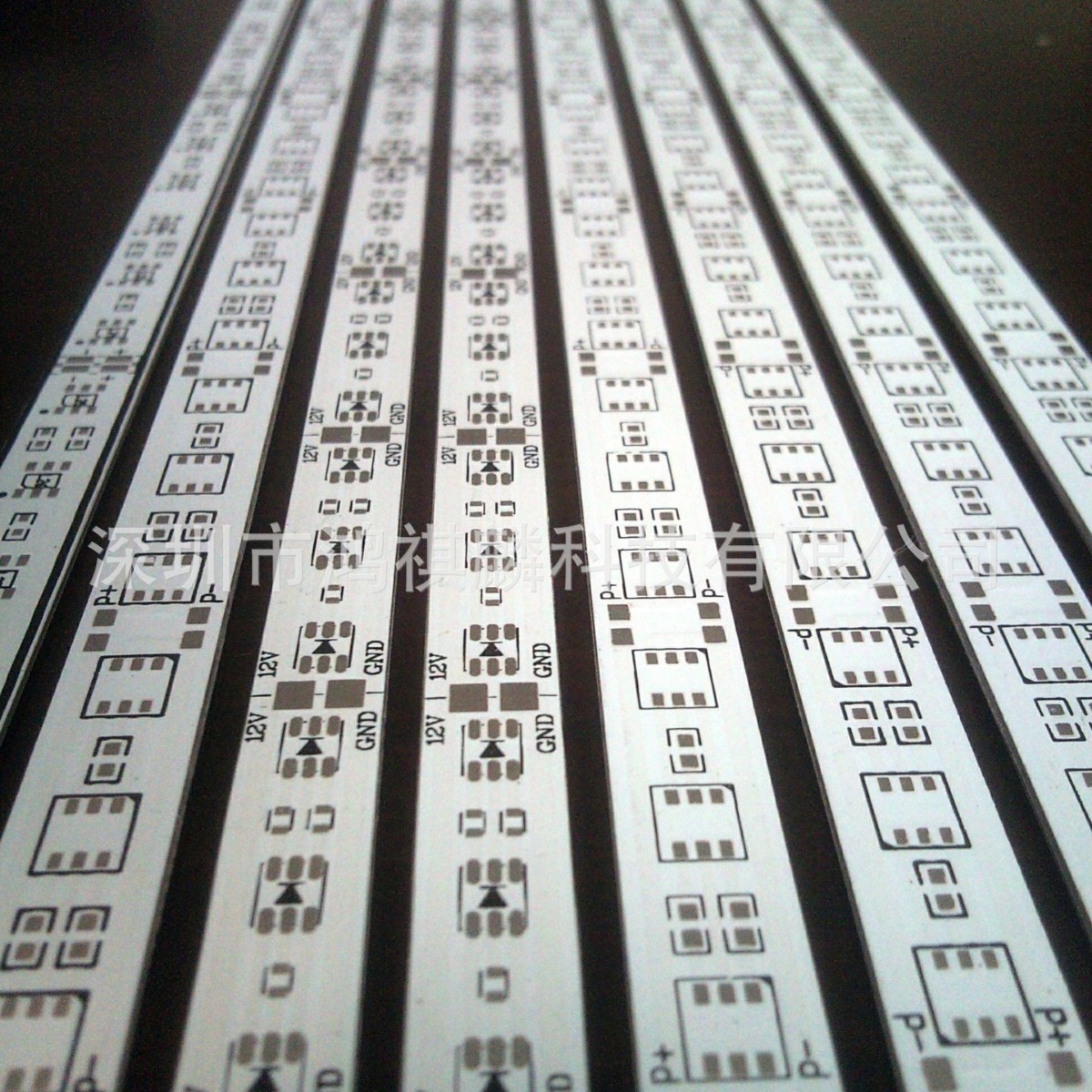 5050日光灯铝基板MC-PCB尺寸495*12*1.0 30灯(RGB)铝基板高光效