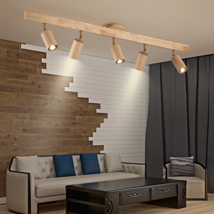 新中国式客間には主灯がありません。胡桃木明装背景壁軌道灯寝室フードルーム廊下照明