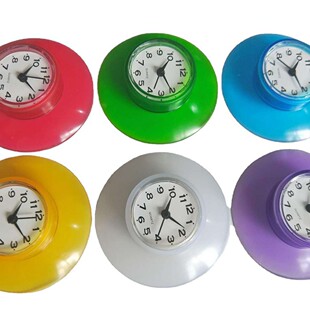 Factory Direct bathroom waterproof anti-fog suction cup clock fashion waterproof mirror glass sticker clock kitchen refrigerator sticker clock