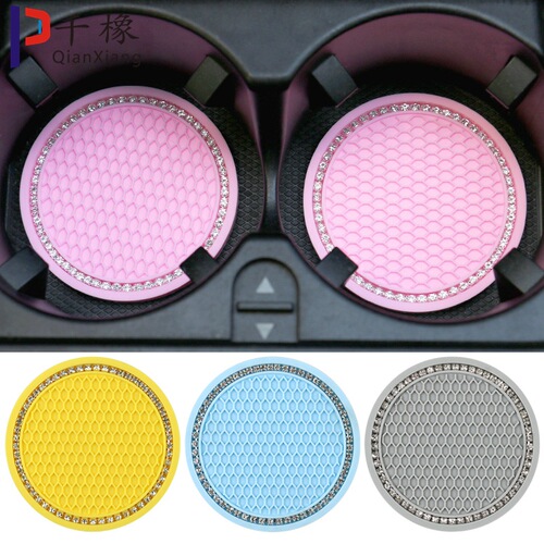 Creative grid honeycomb cross-border Amazon car water coaster multifunctional car storage with rhinestone anti-slip mat