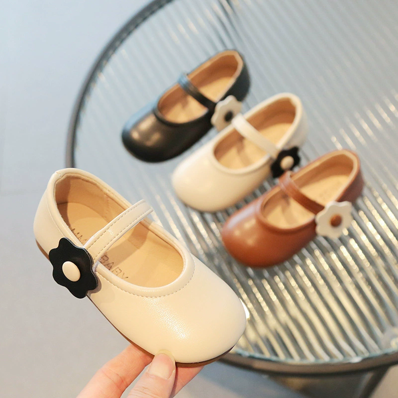 Обувь для девочек с милым маленьким цветком, мелкая детская обувь на липучке, детская обувь принцессы, Весенняя детская обувь