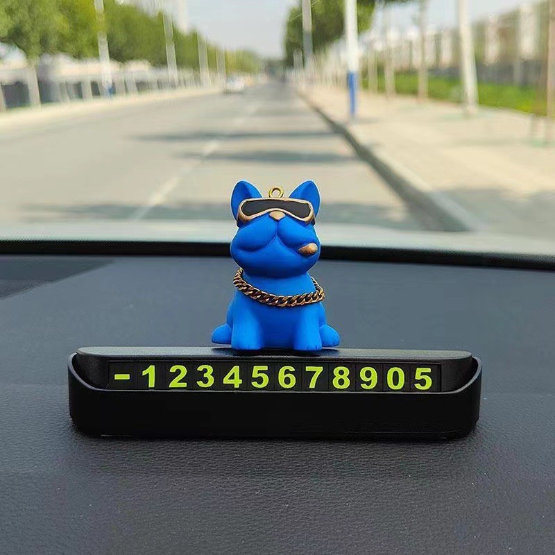 Blue bulldog + black press card [thin style]