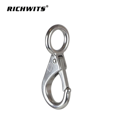 Stainless steel directional hook, fixed spring hook, boat webbing hook, yacht sailboat hook, marine hardware