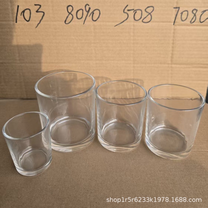 8090 taza de vela taza de fragancia de cristal contenedor de expansión de fragancia casera taza de vela de soja fragancia candelabros de vidrio en stock