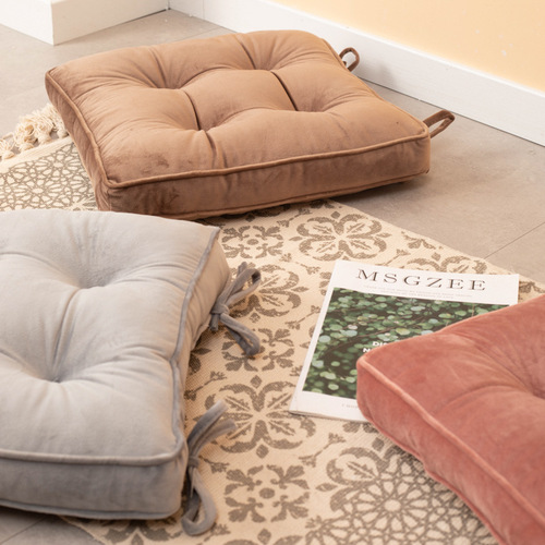 Cross-border solid color thickened office chair cushion floor cushion tatami bay window seat four needle cushion manufacturer wholesale